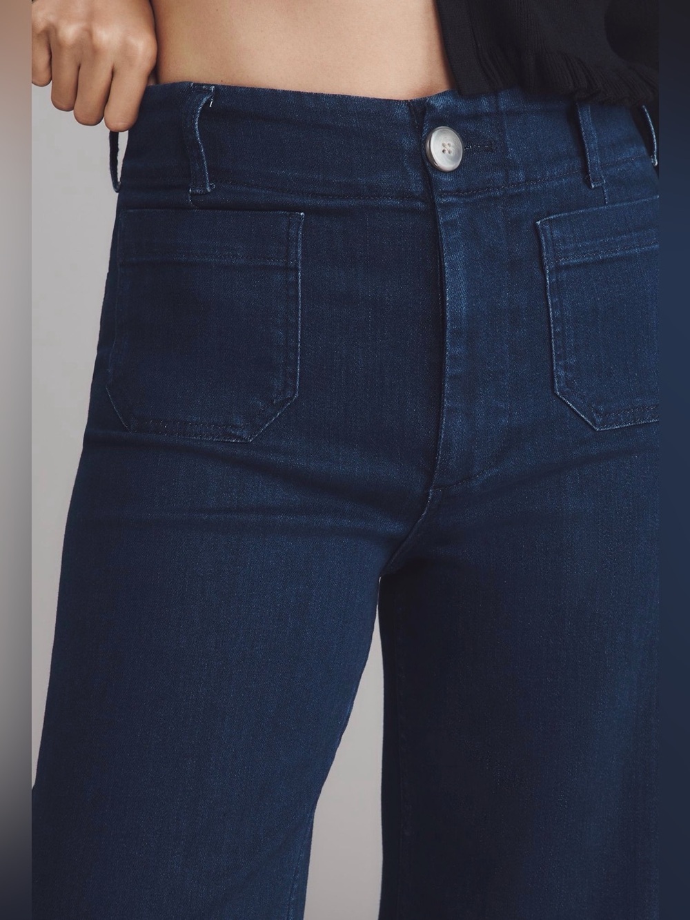 Maeve Dark Blue Wide-Leg High-Rise Jeans - Picture 3 of 10